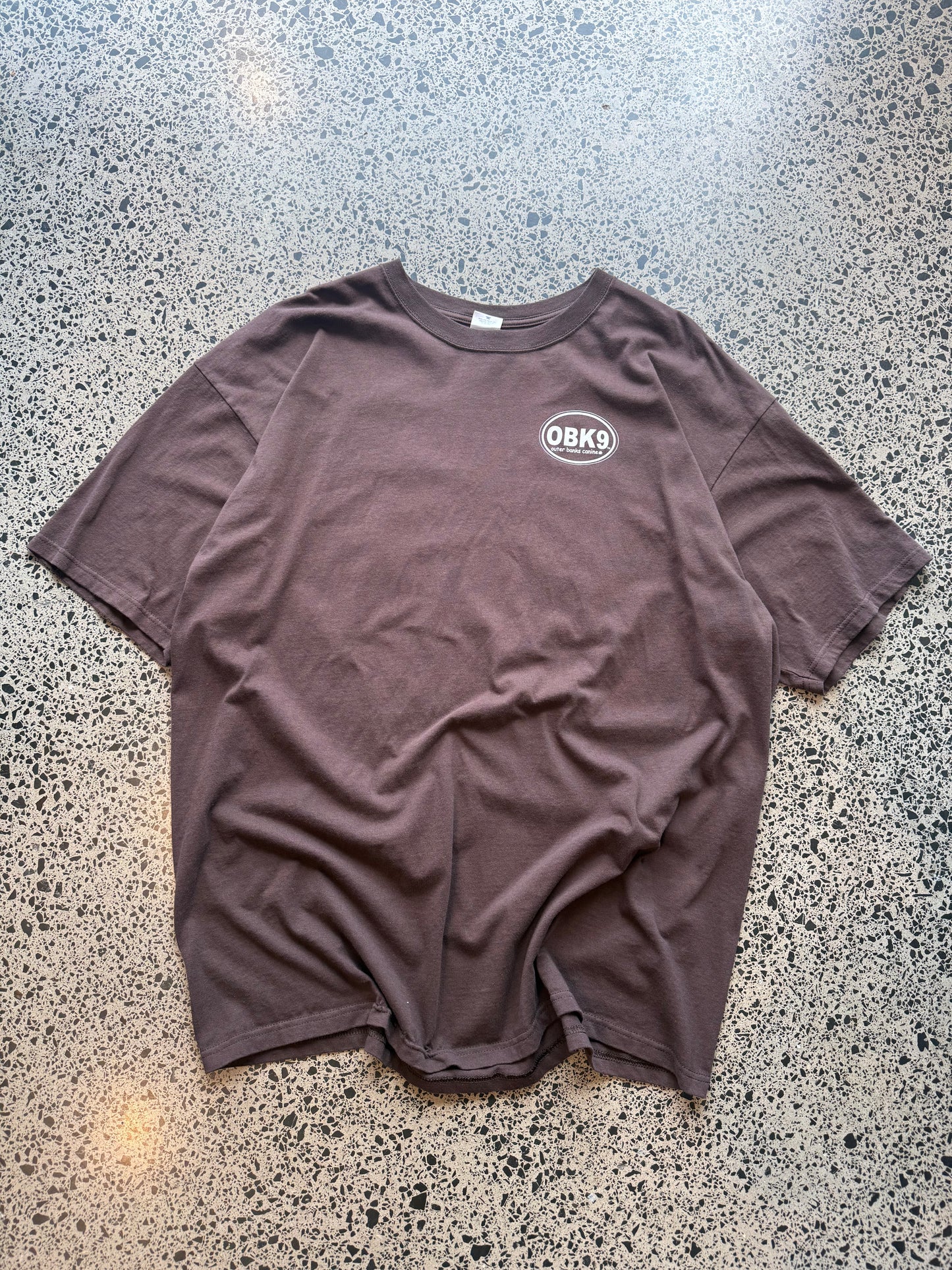 Cop this Dognutz, Outer Banks CA graphic tee on a brown base - 3XL