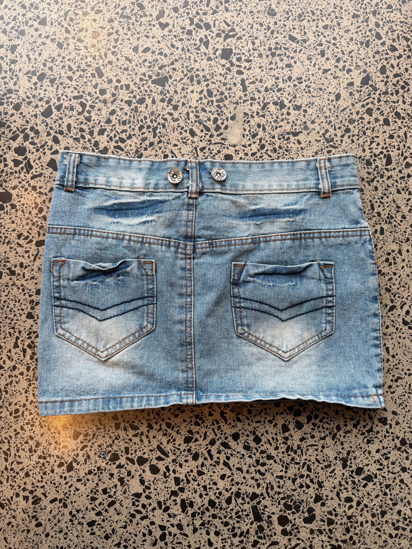 Light Blue Denim Mini Skirt - L