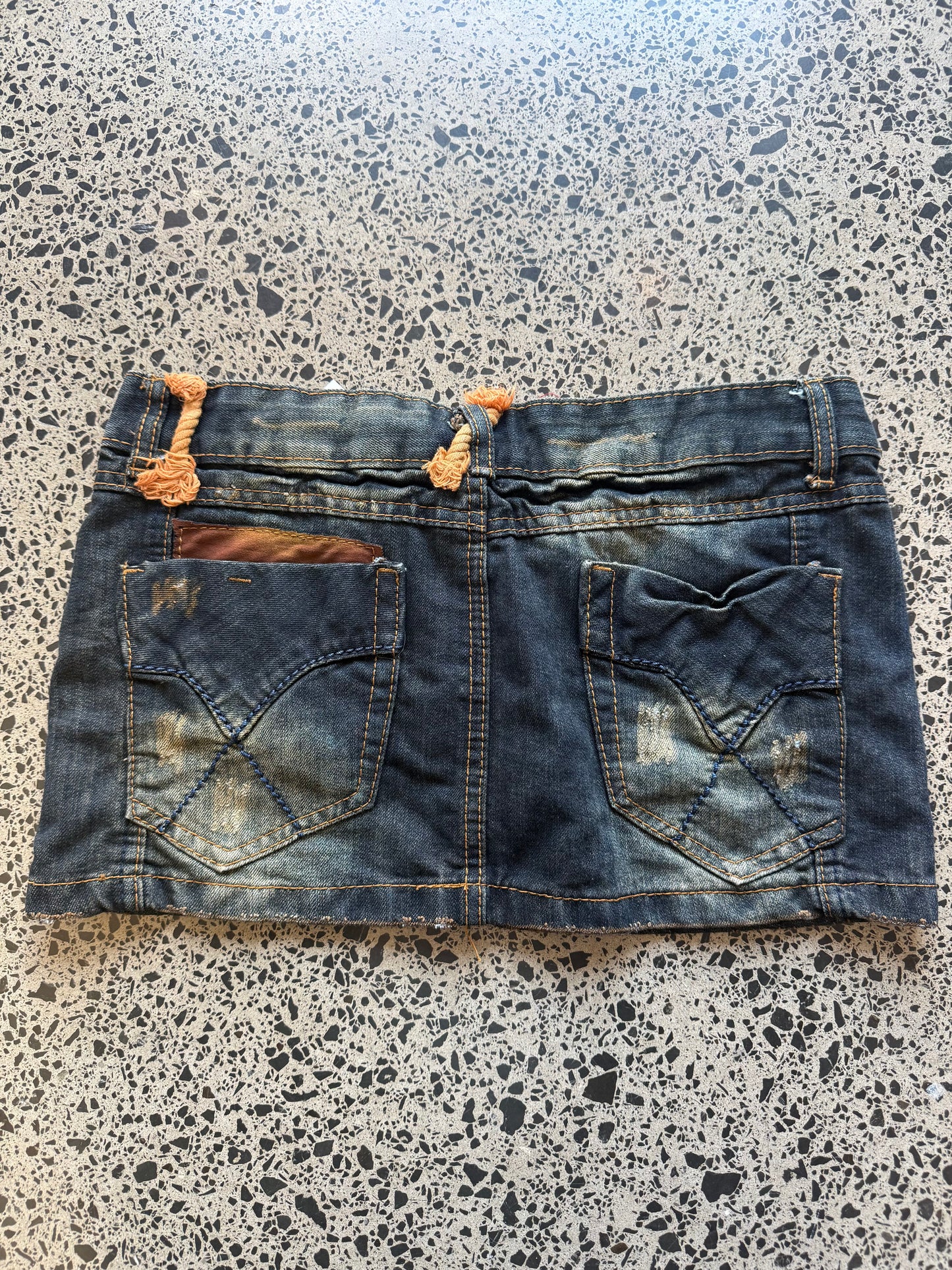 Dark Wash Denim Mini Skirt - M