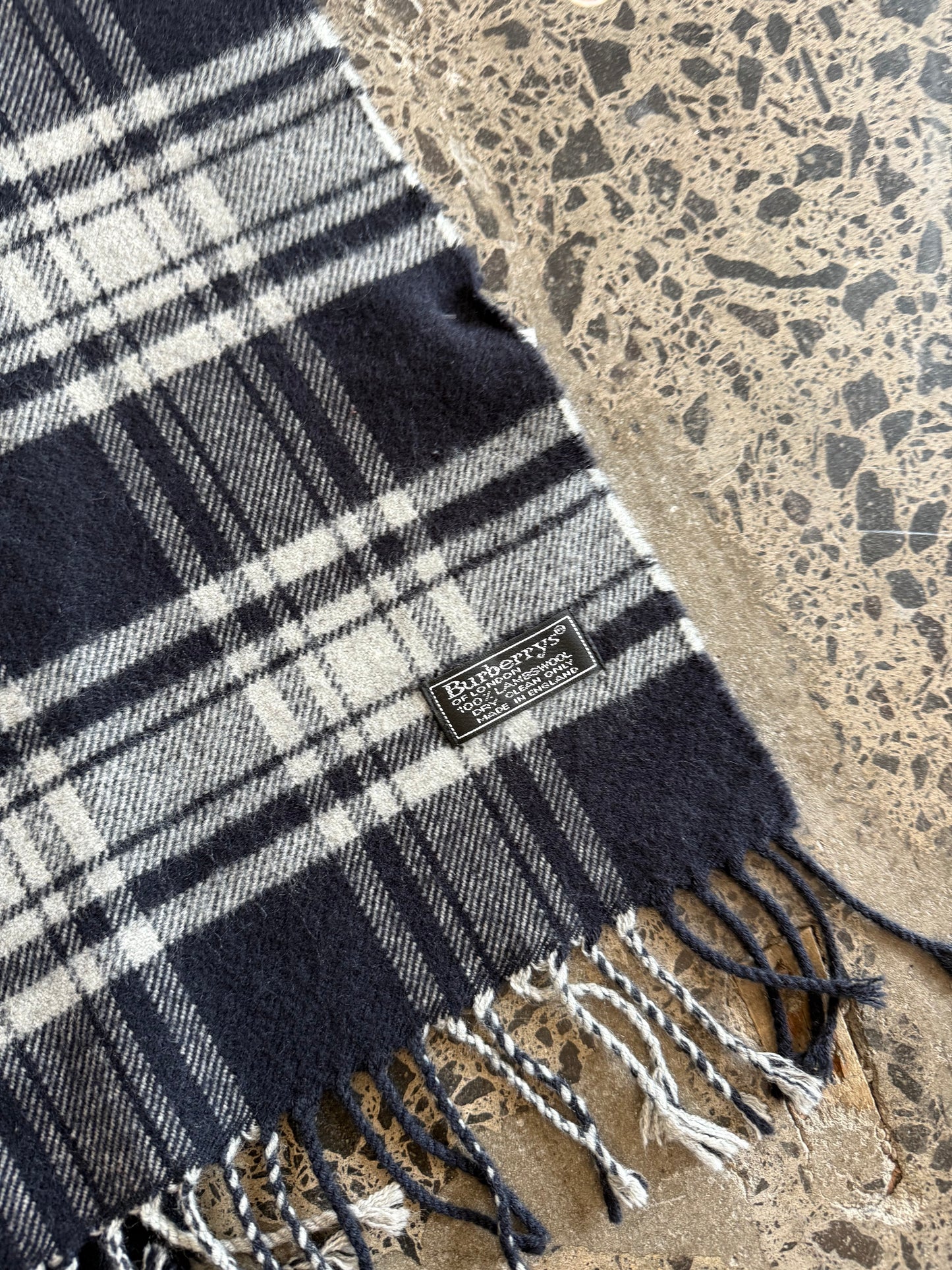 Black Wool Burberry Scarf