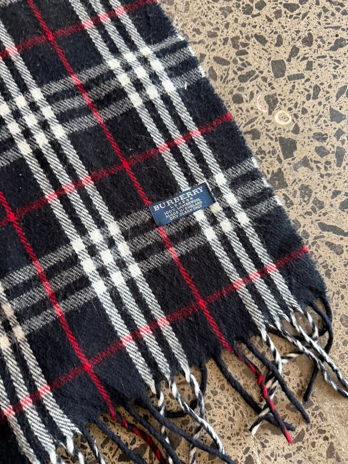 Black Wool Burberry Scarf