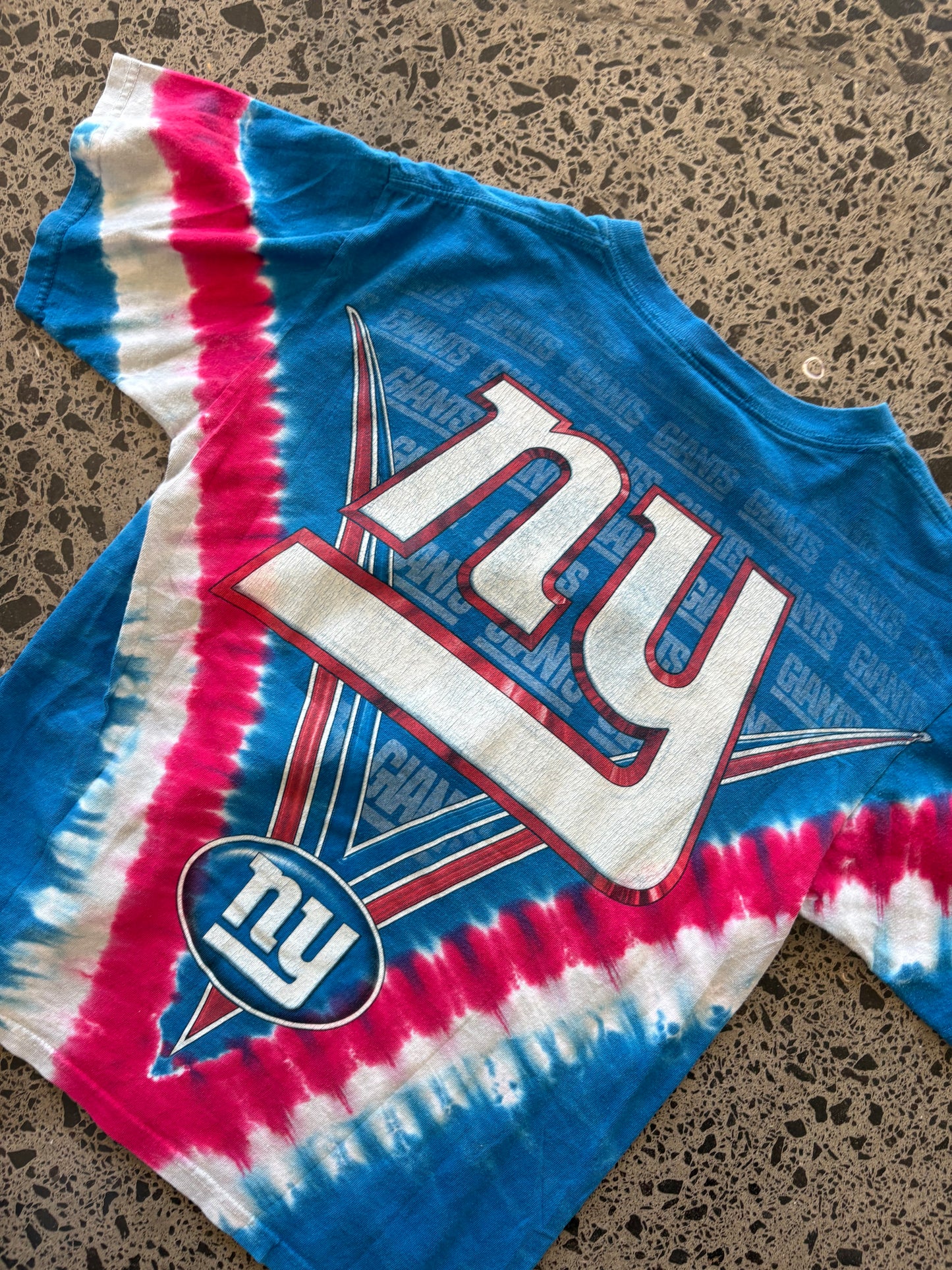 90's NY Giants NFL Tie Dye Double Sided Tee - M