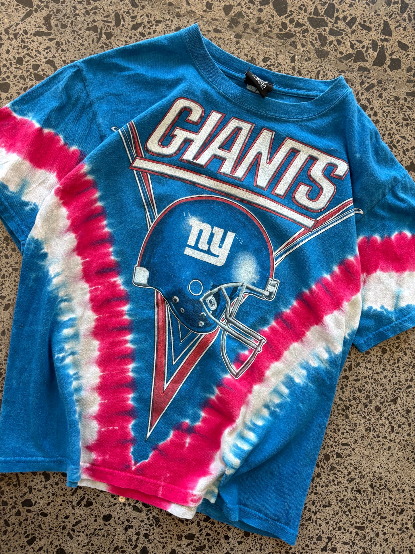 90's NY Giants NFL Tie Dye Double Sided Tee - M