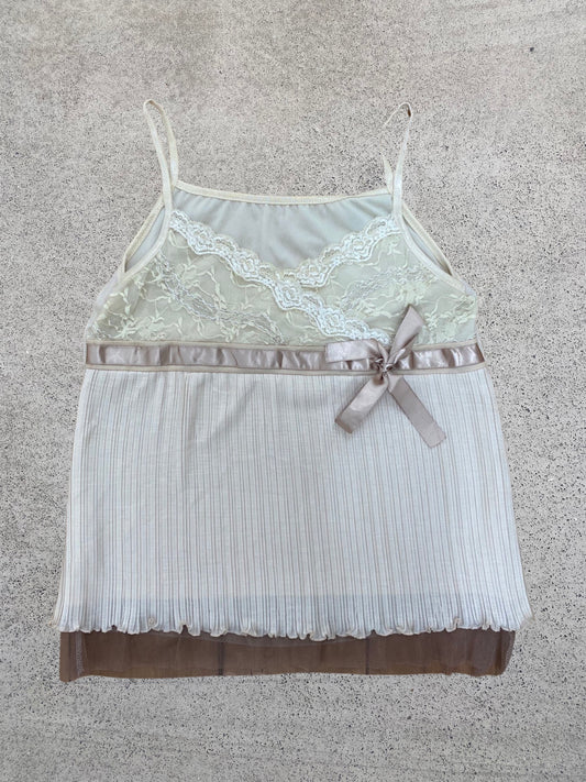 Lace and flow top with bow