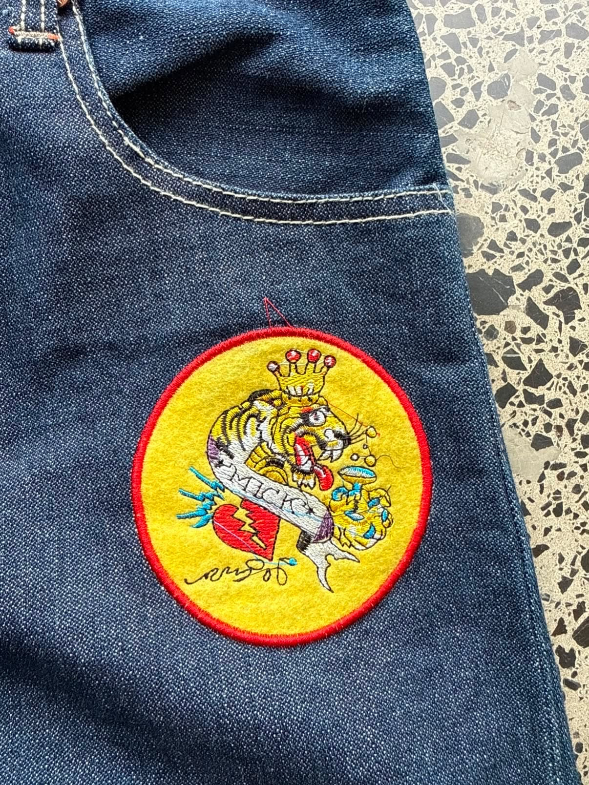 Ed Hardy Lot 2002 NY City Embroidered Denim Jeans - 30W