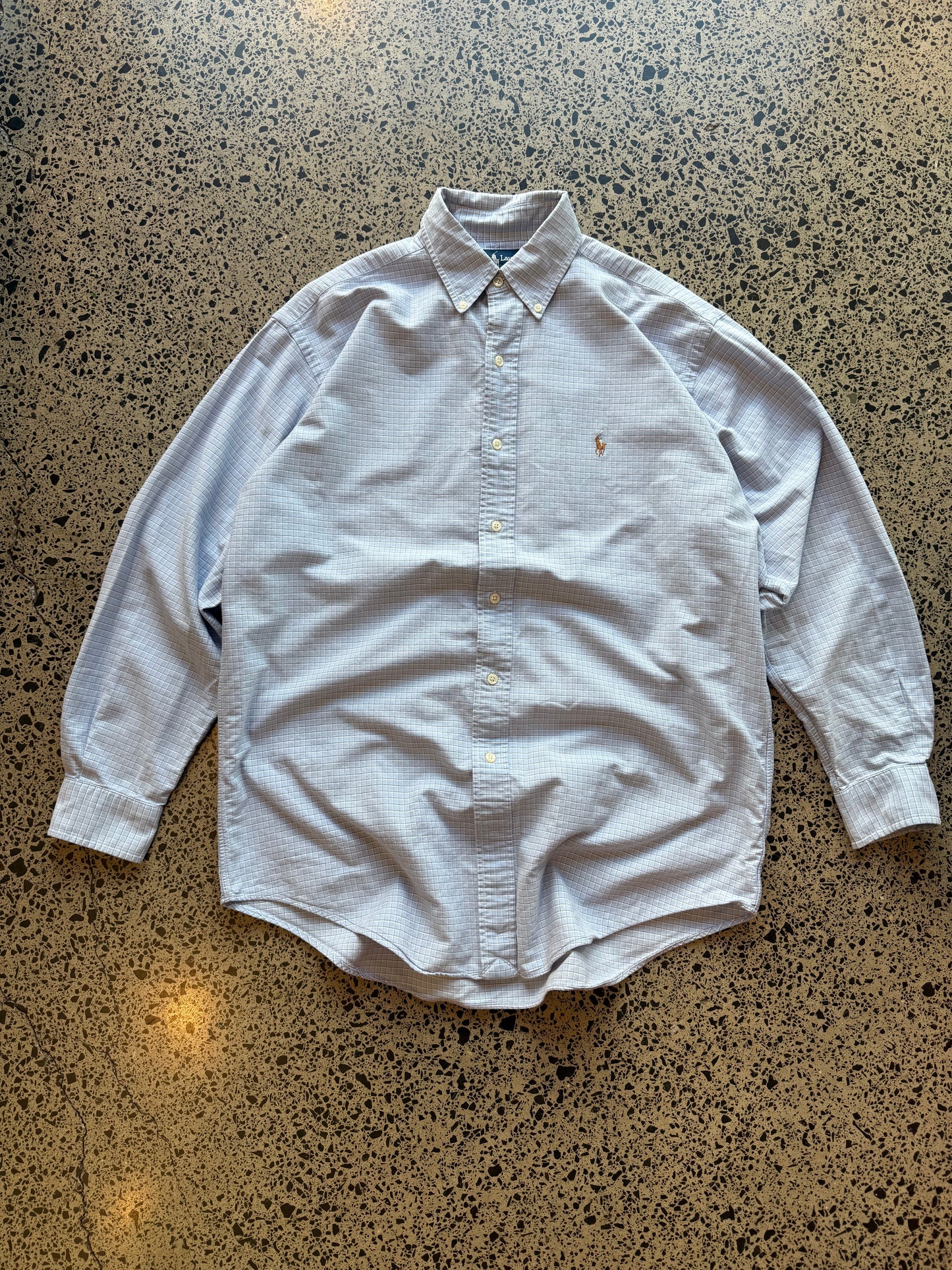 Blue Ralph Lauren Checkered Button Up Shirt - M