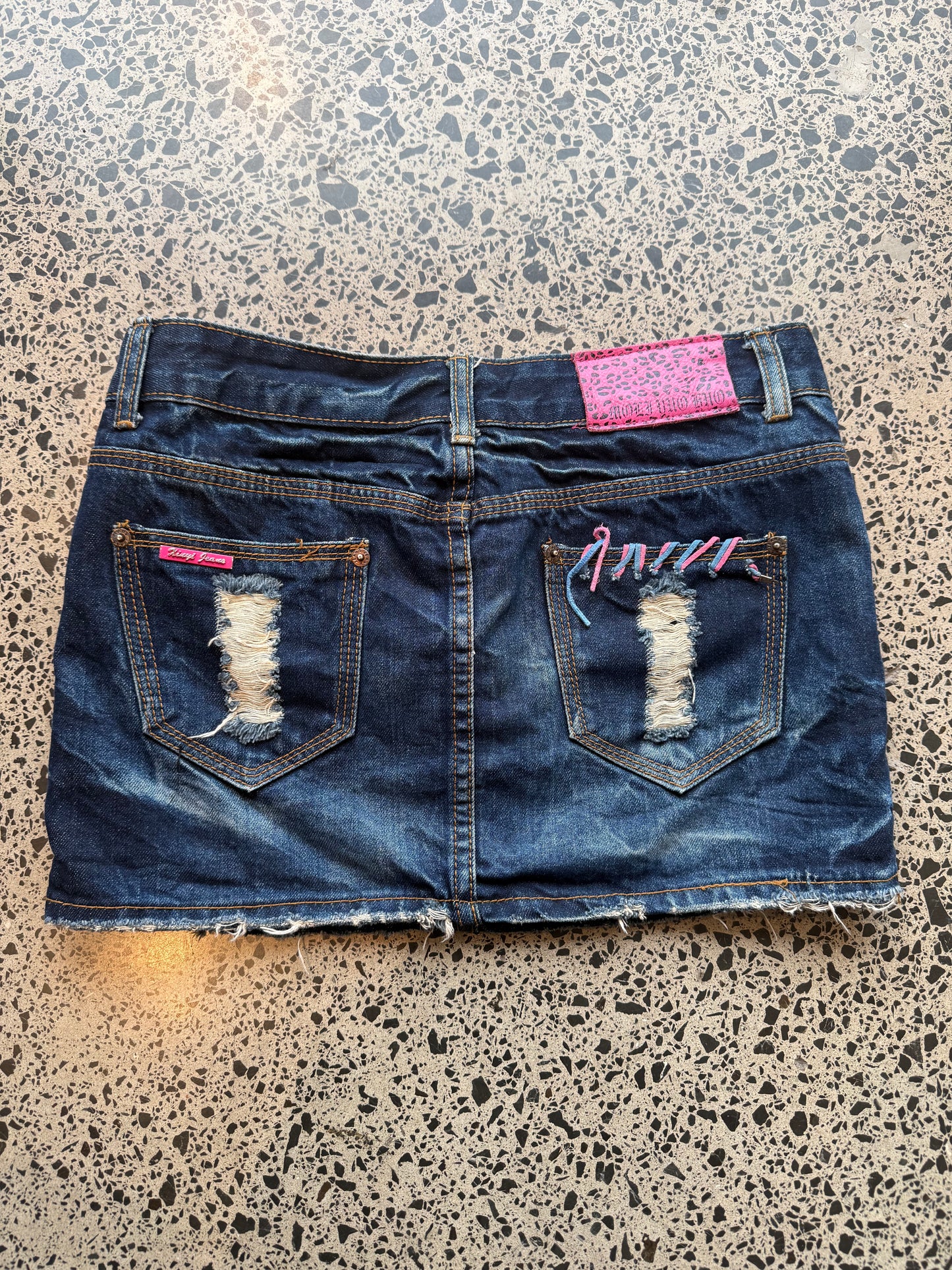 Dark Blue Denim Mini Skirt - M