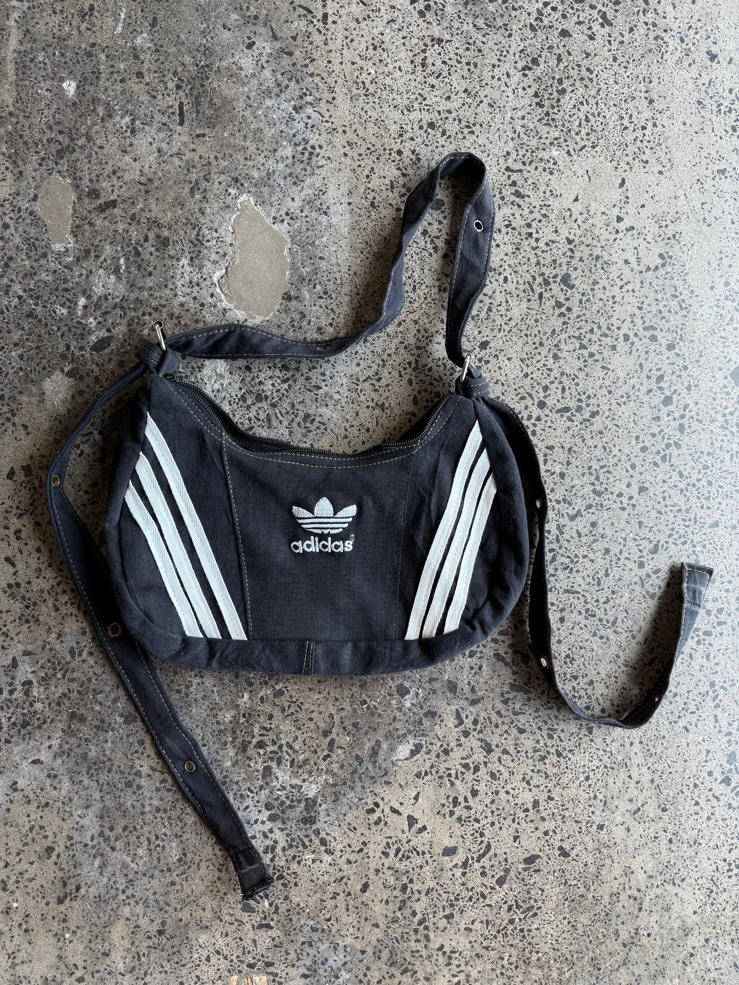 Black Denim Adidas Rework Handbag