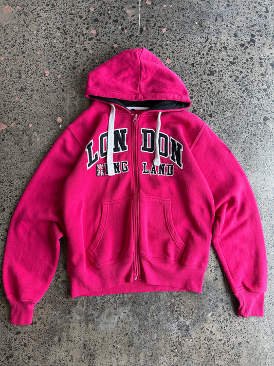 Hot Pink London Zip Up Hoody - XL