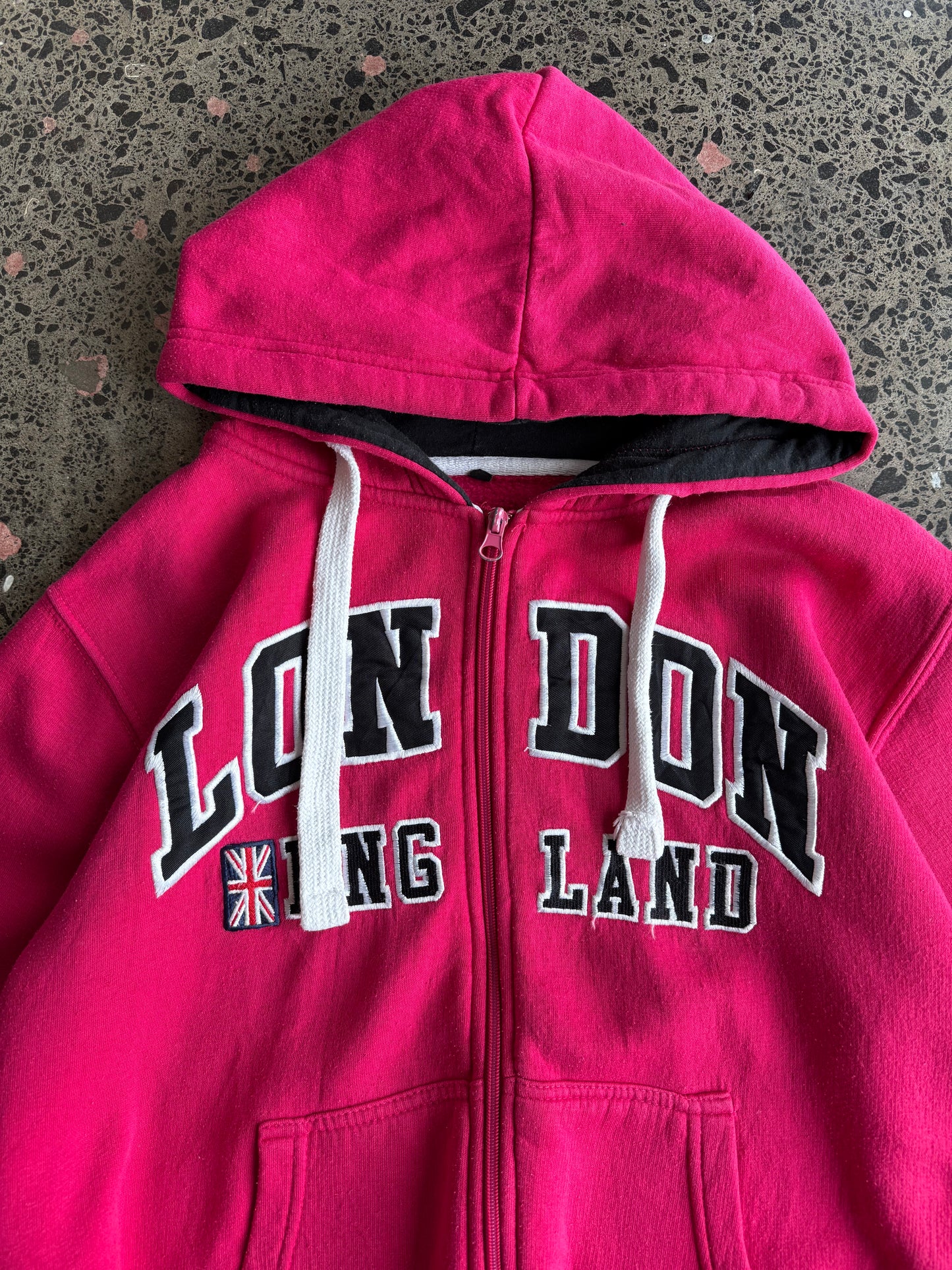 Hot Pink London Zip Up Hoody - XL