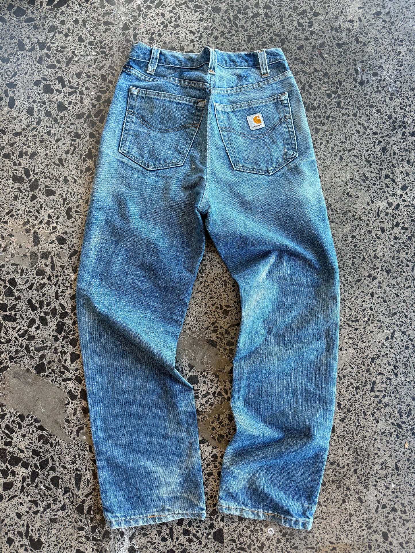 Mid Blue with Fade Carhartt Denim Jeans - 28W x 28L Mens OR 6/8 Womens