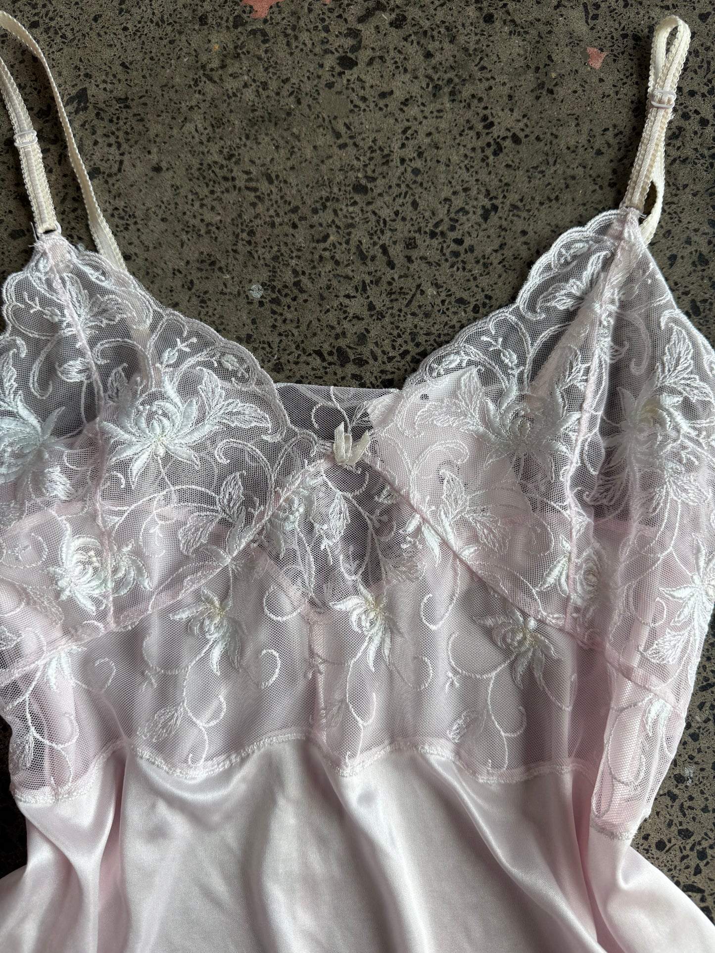 Pink Silky Lacey Cami - S