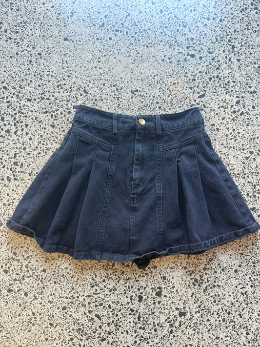 Black Pleated Mini Skirt - XS