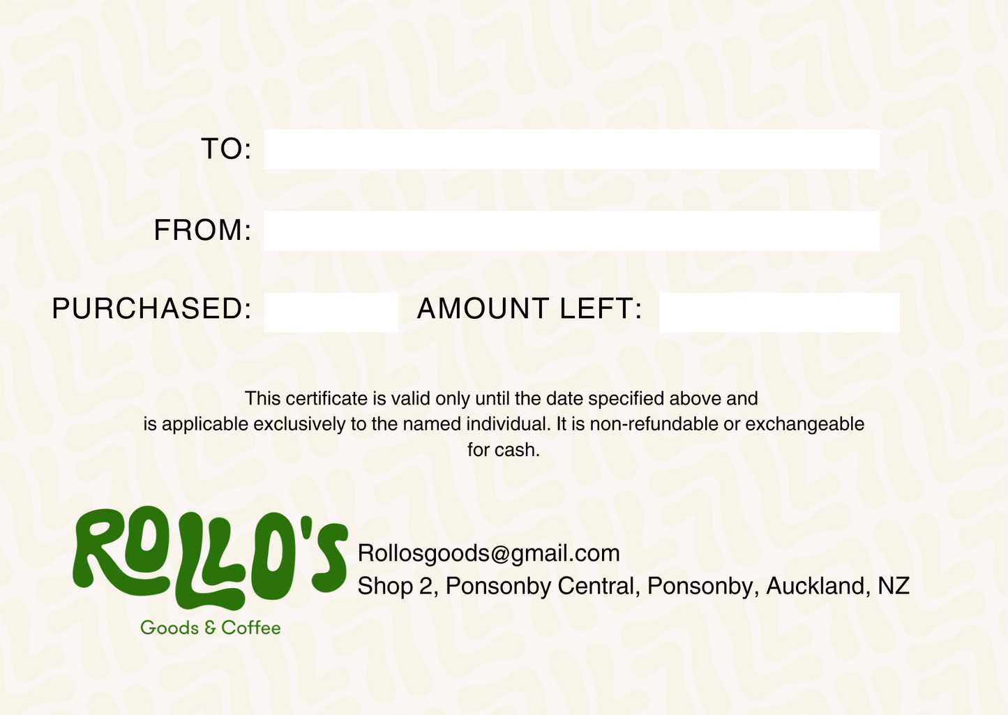 Rollos Gift Card - Pick your amount