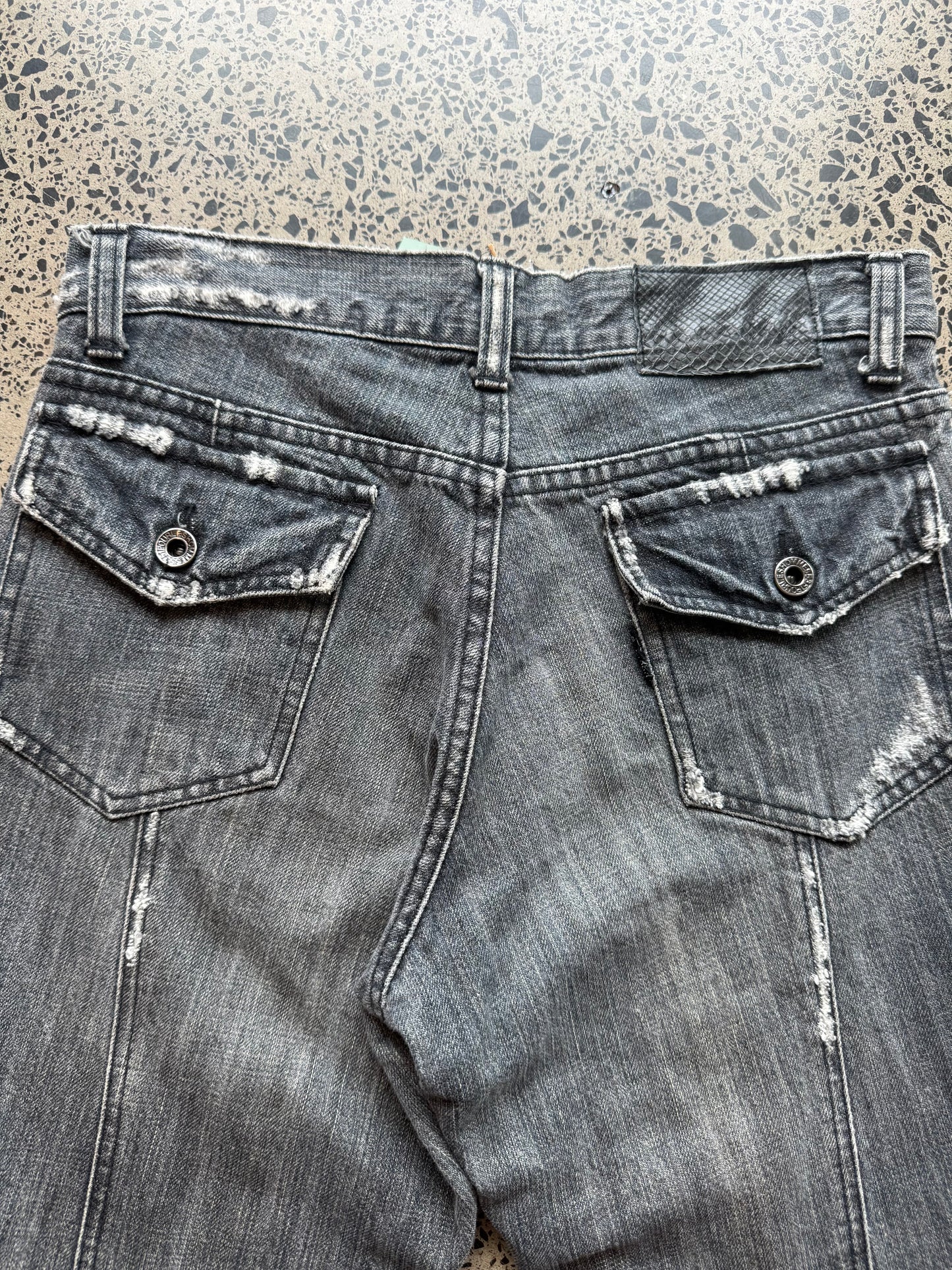 Dark Grey Low Waist Jeans - XS