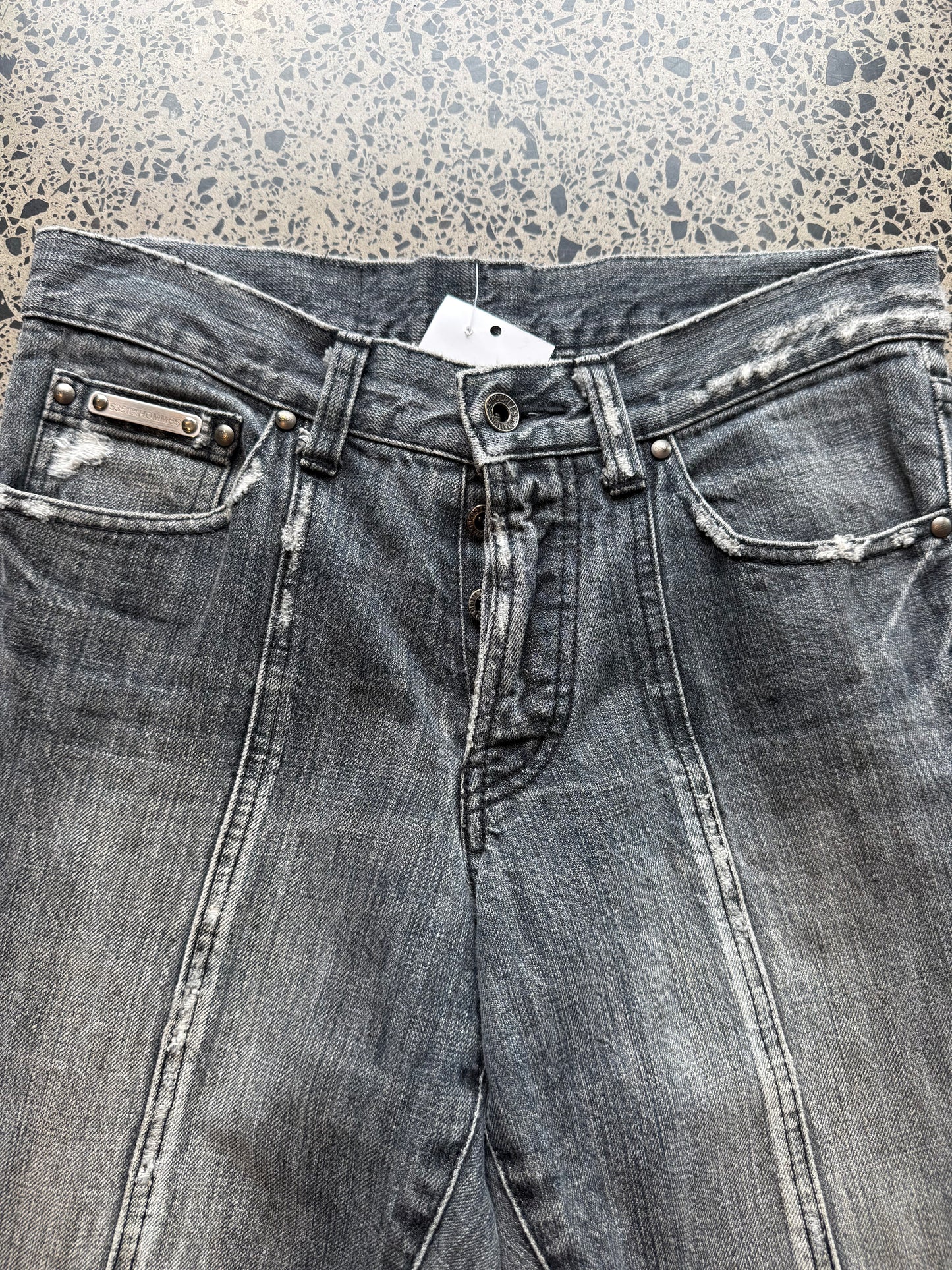 Dark Grey Low Waist Jeans - XS