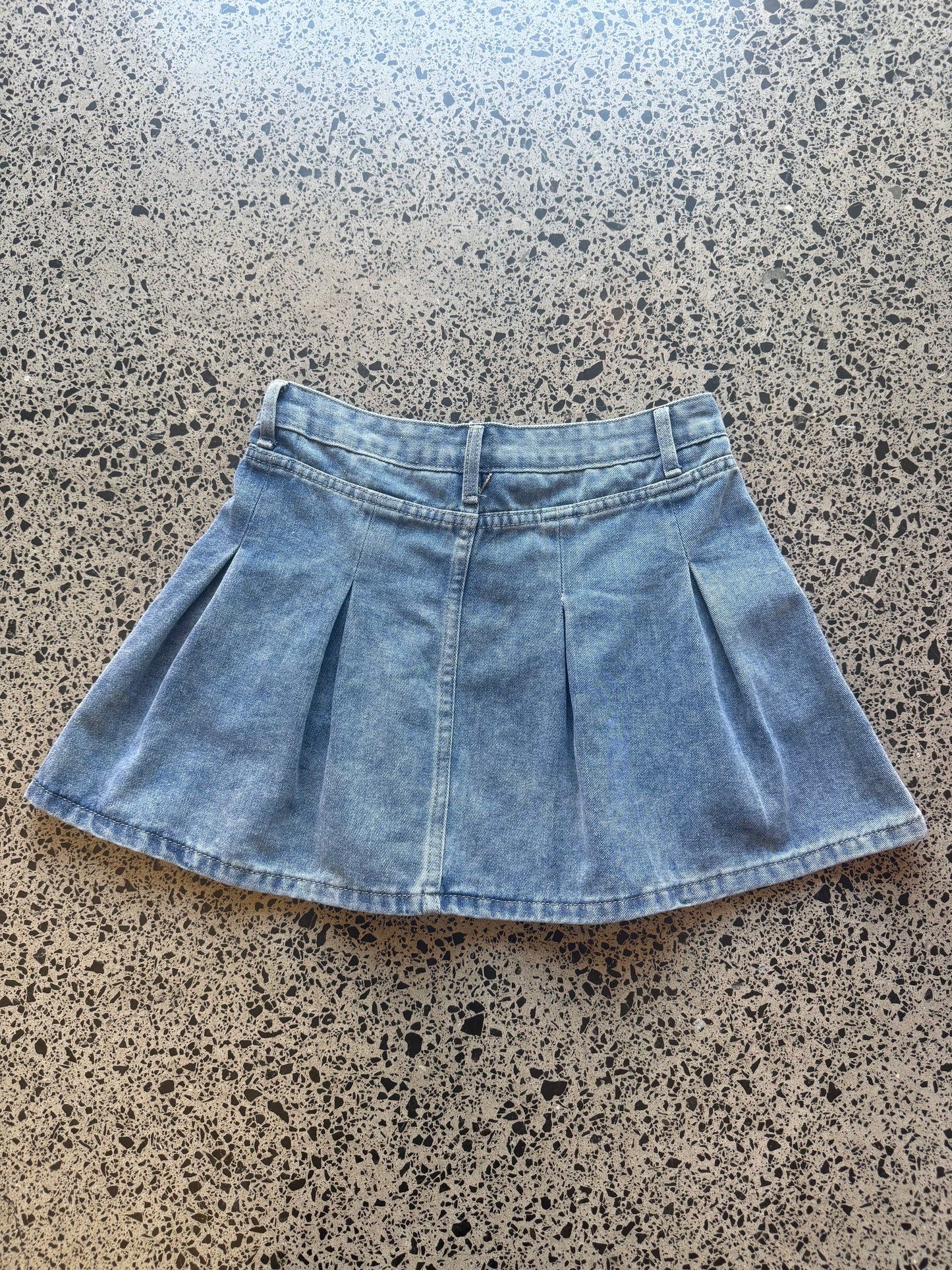 Pleated Light Blue Mini Skirt - S