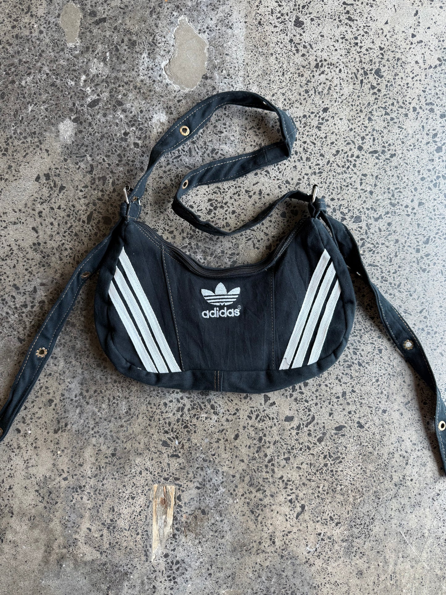 Black Denim Adidas Rework Handbag