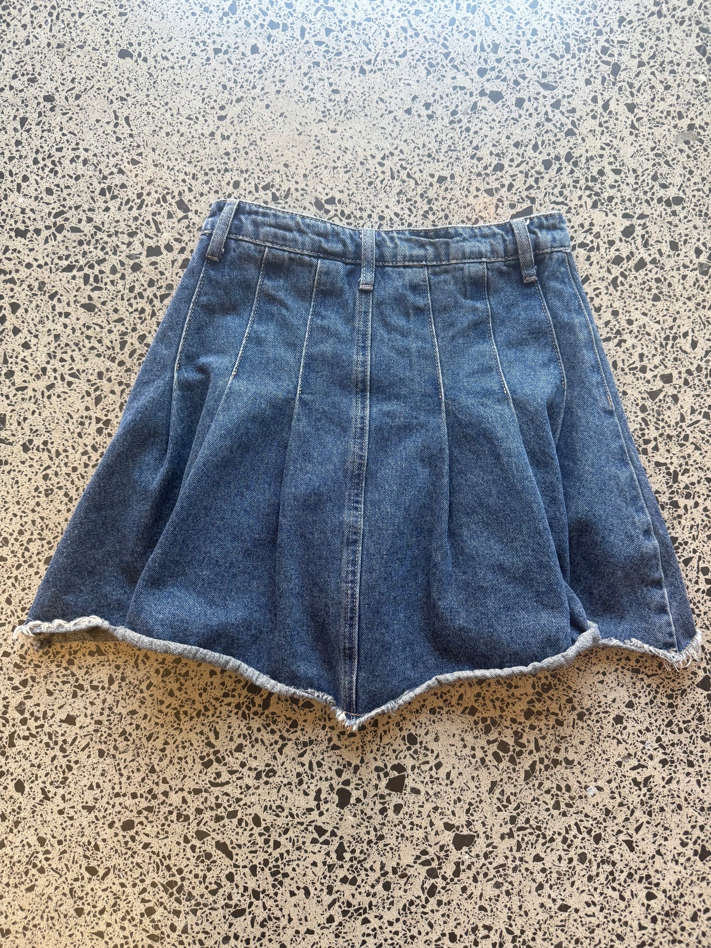 Dark Blue Pleated Mini Skirt - 2XS