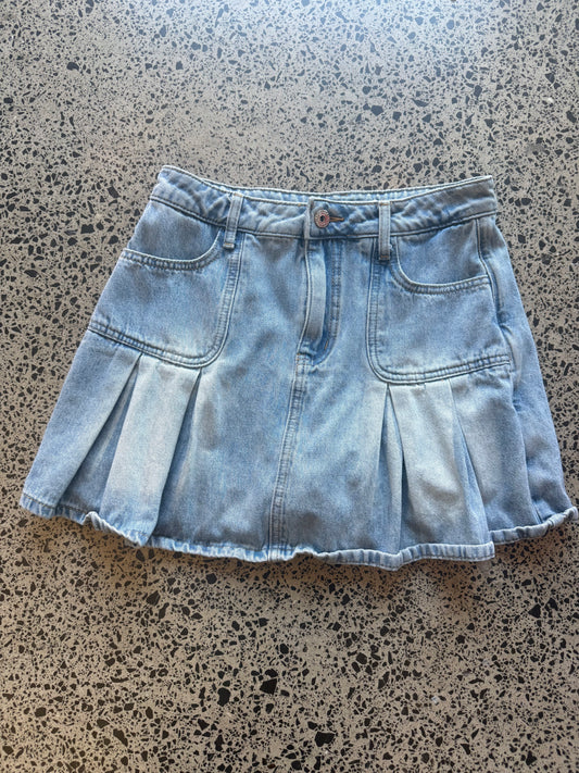 Light Blue Pleated Mini Skort - S