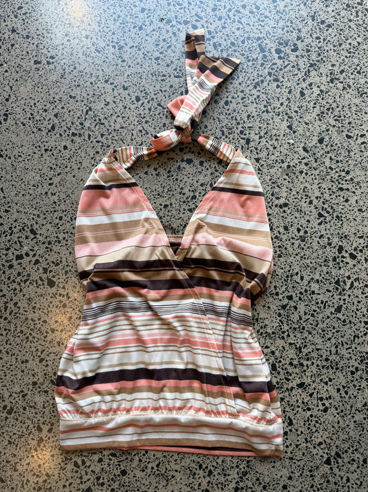 Striped Halter Neck Top - S/M