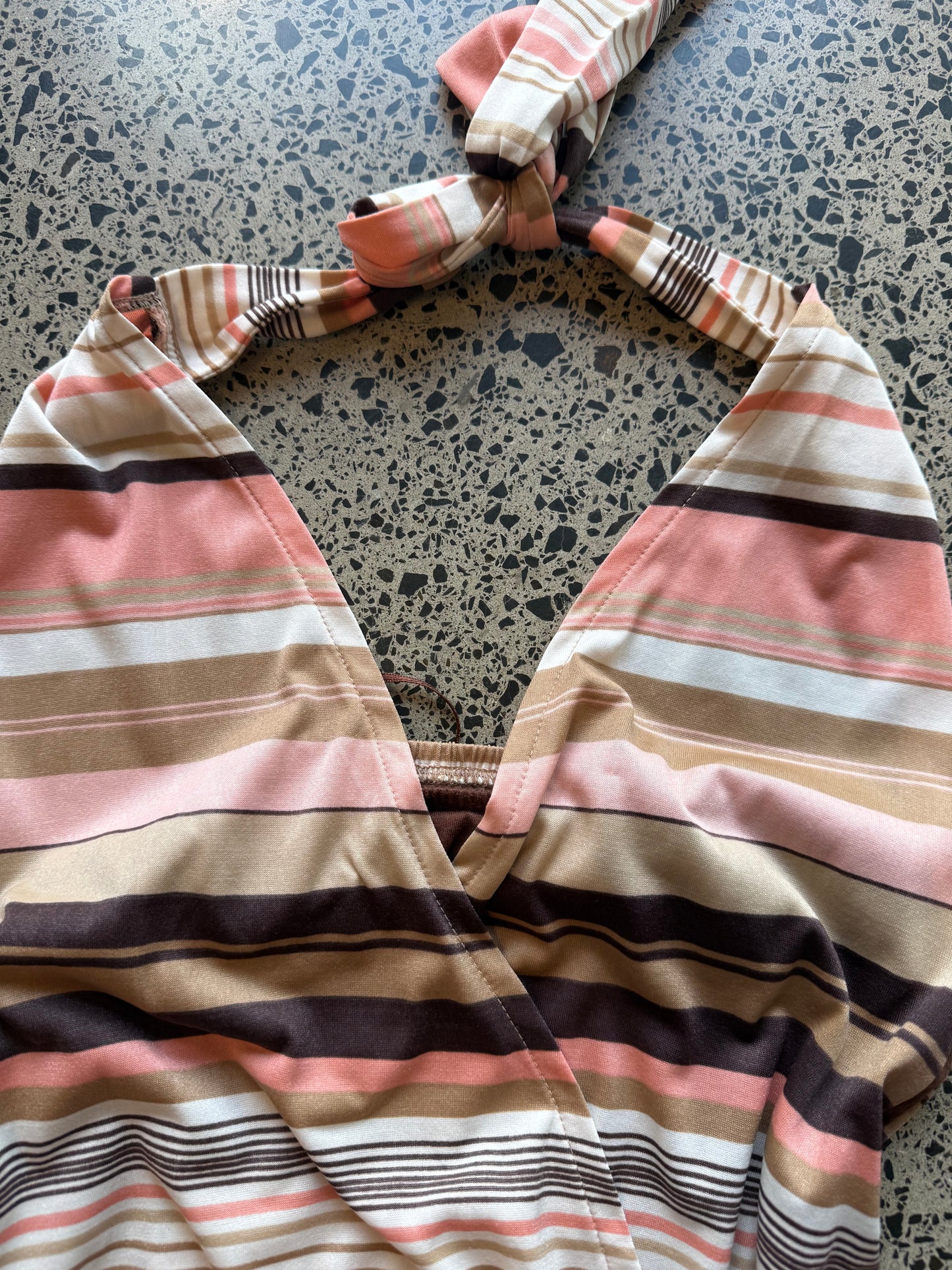 Striped Halter Neck Top - S/M