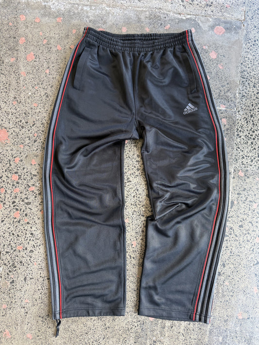 Women's Black Trackies with Grey & red Stripes - Lagre