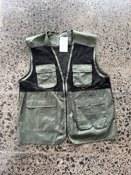 Green & Black Utility Vest - Large