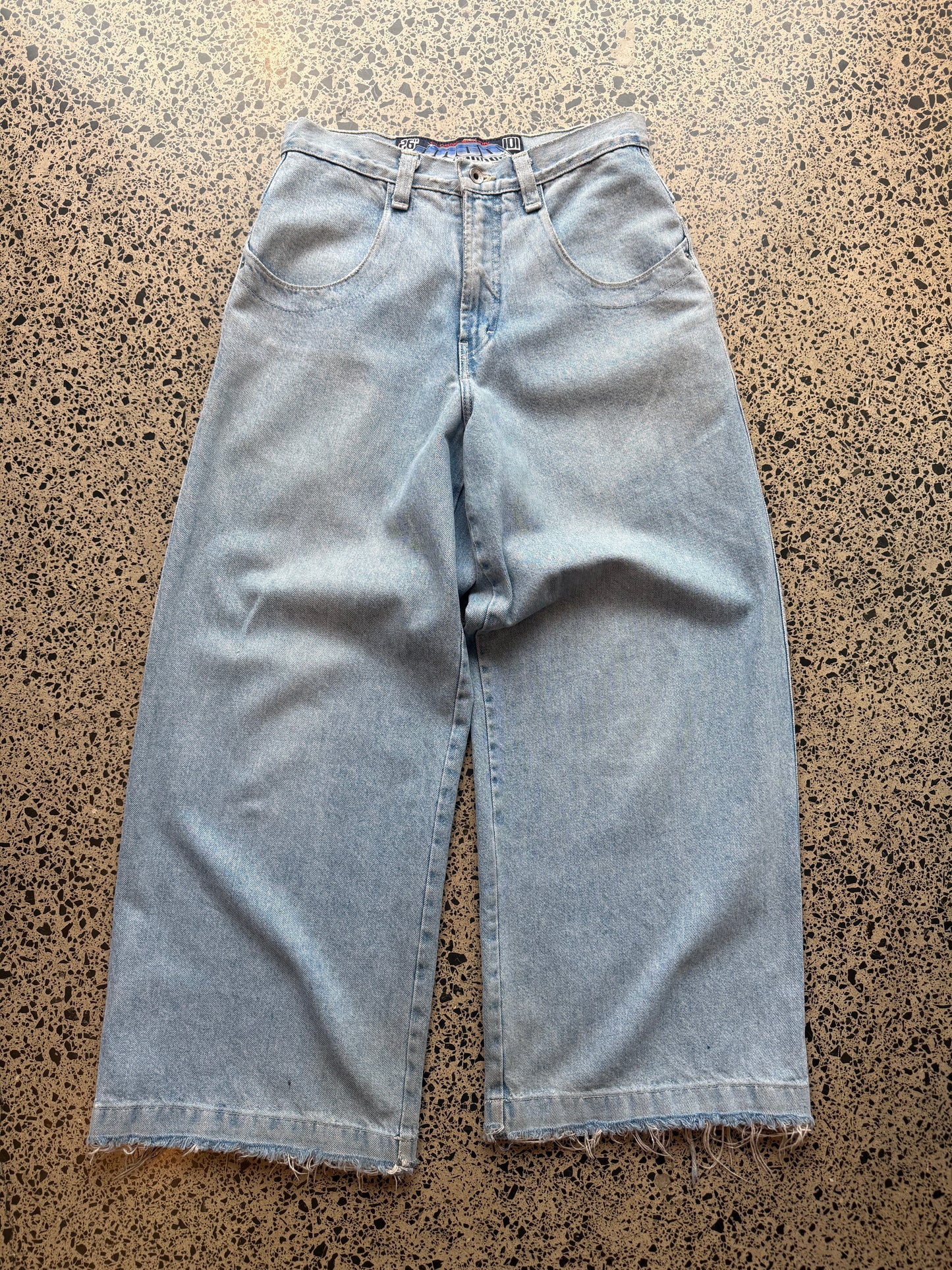 90's JNCO 101 Twin Cannon Light Wash Blue Jeans - 31W