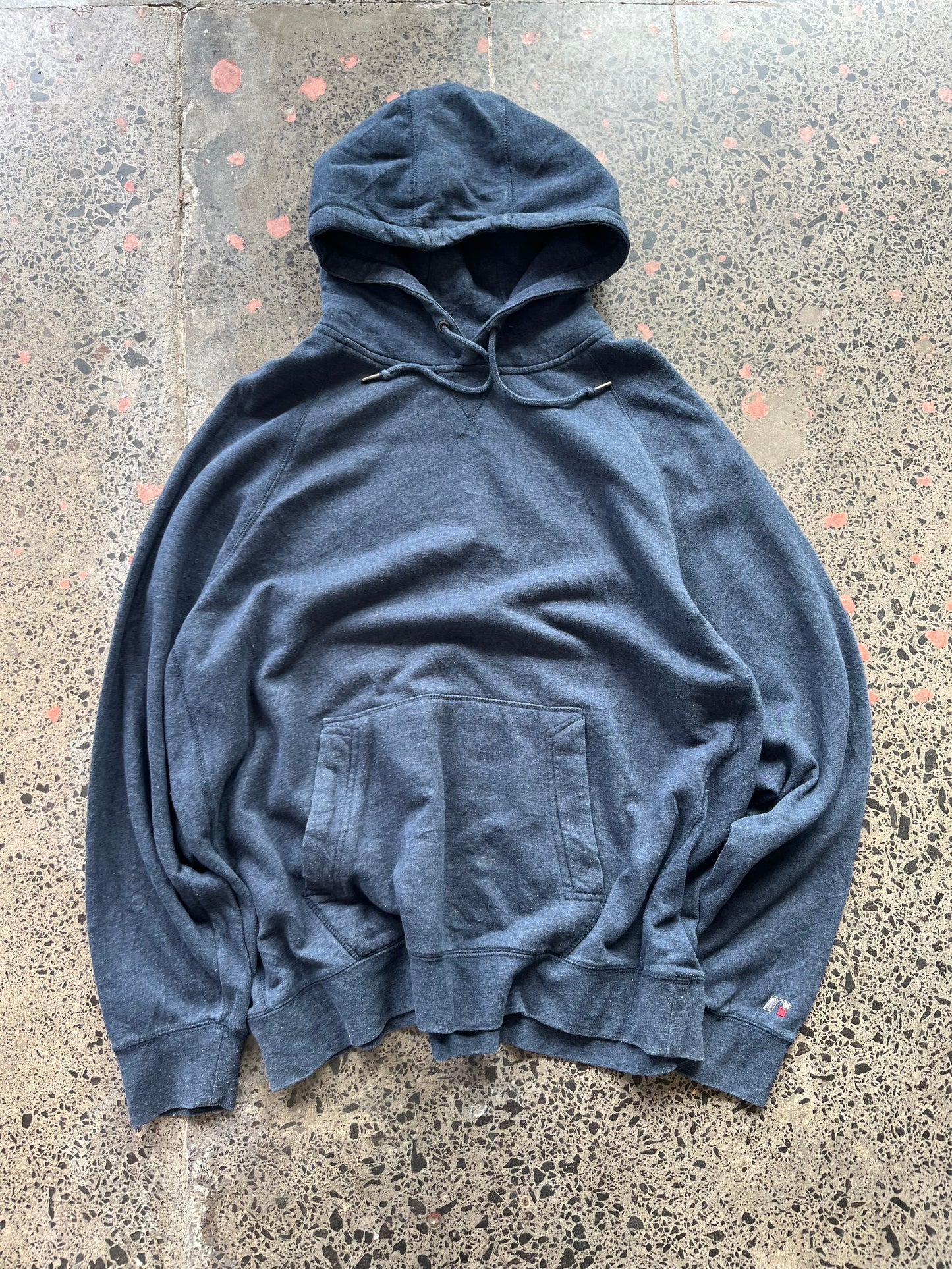 Navy/Grey Russell Blank Hoodie - 2XL