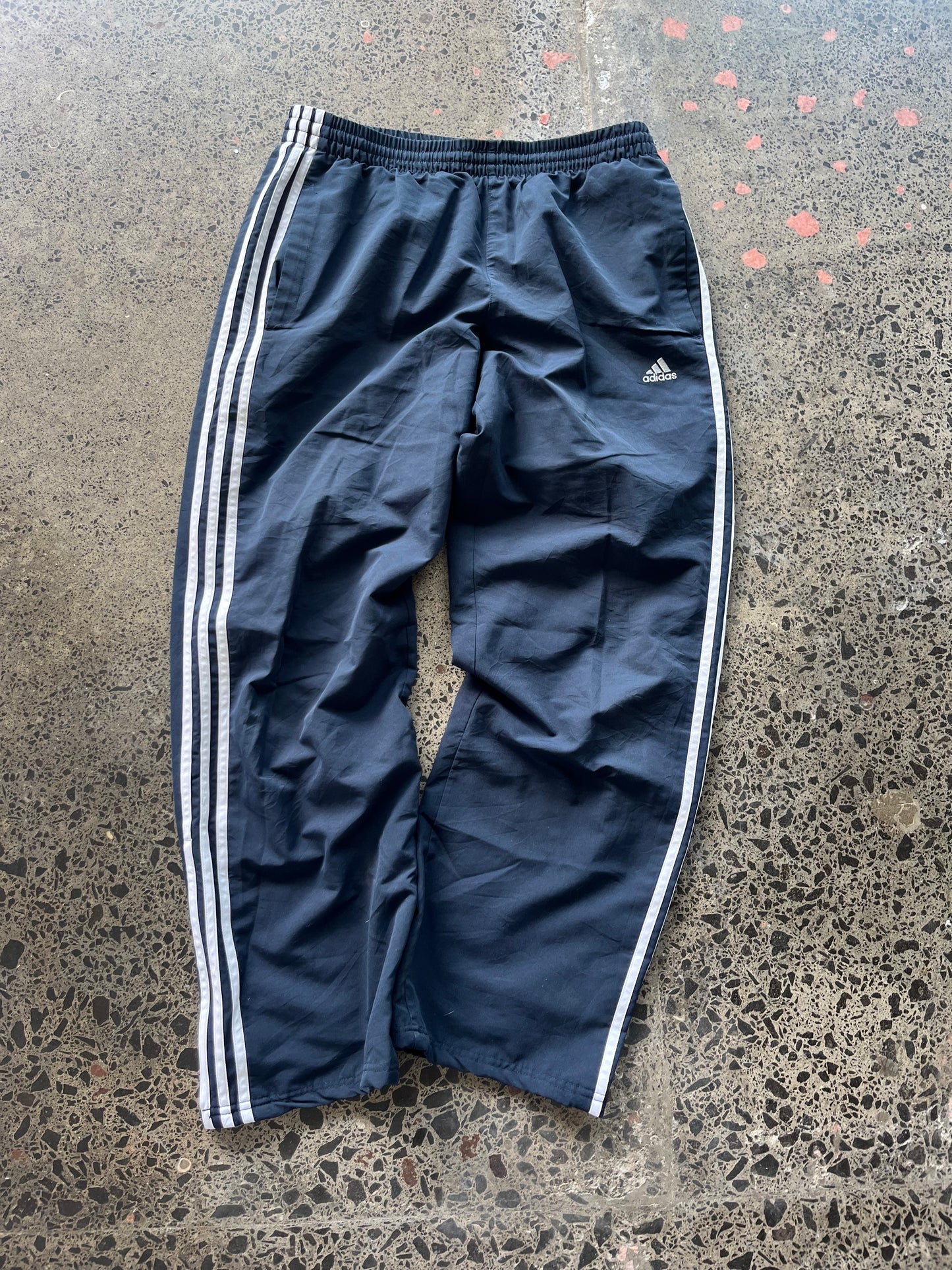 2005 Mens Navy & White Adidas Trackpants