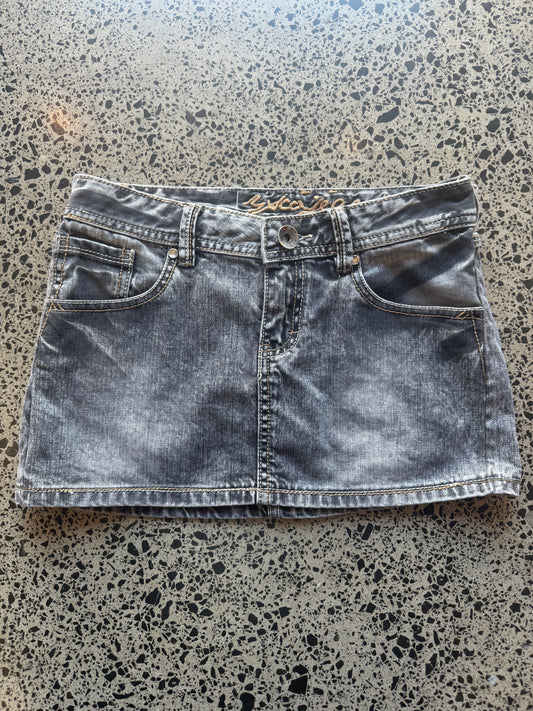 Grey Denim Mini Skirt - XS