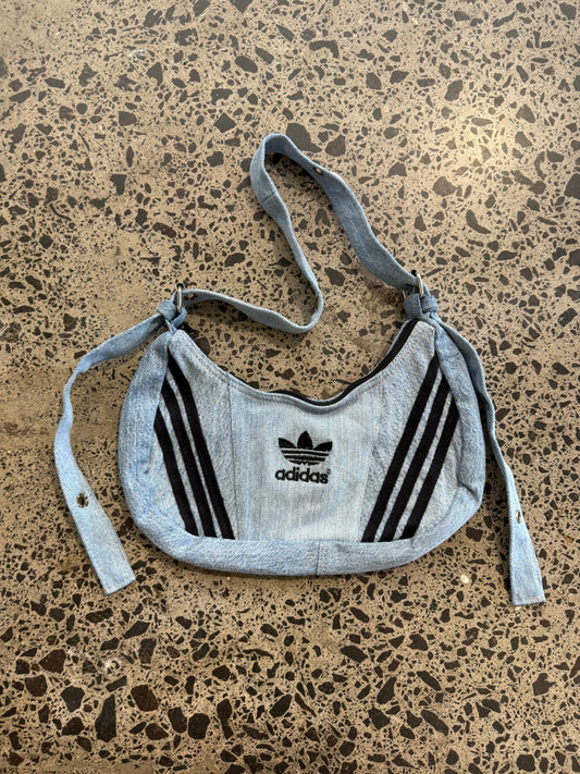 Light Wash Blue Denim Adidas Rework Handbag