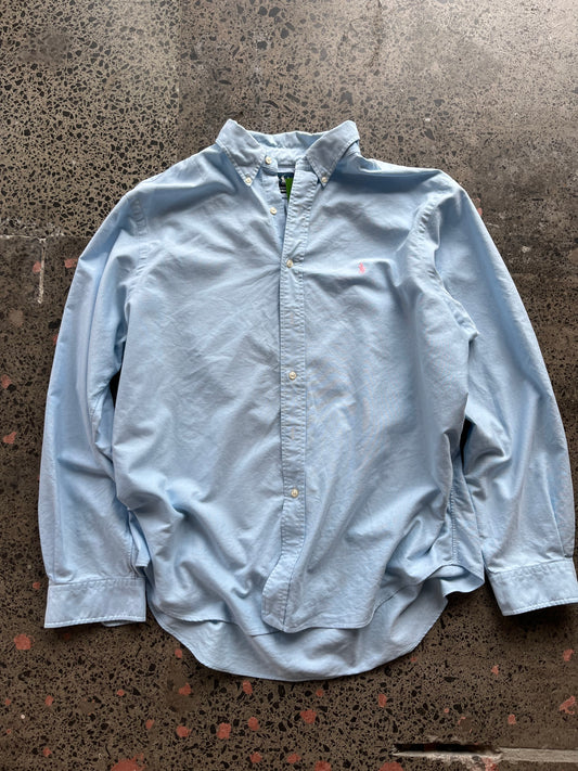 Baby Blue Ralph Lauren Button Up Shirt - XL