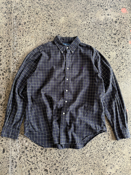 Checkered Ralph Lauren Polo Button up Shirt - XL