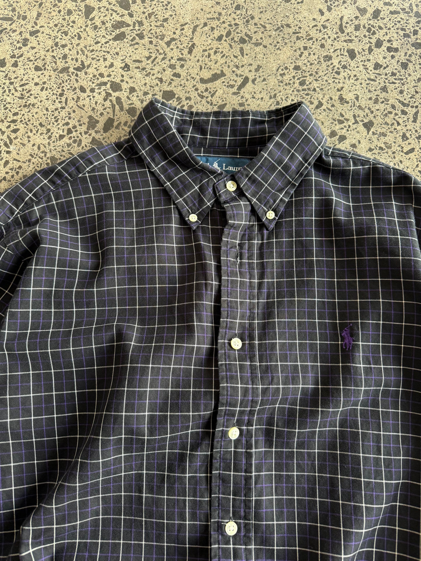 Checkered Ralph Lauren Polo Button up Shirt - XL