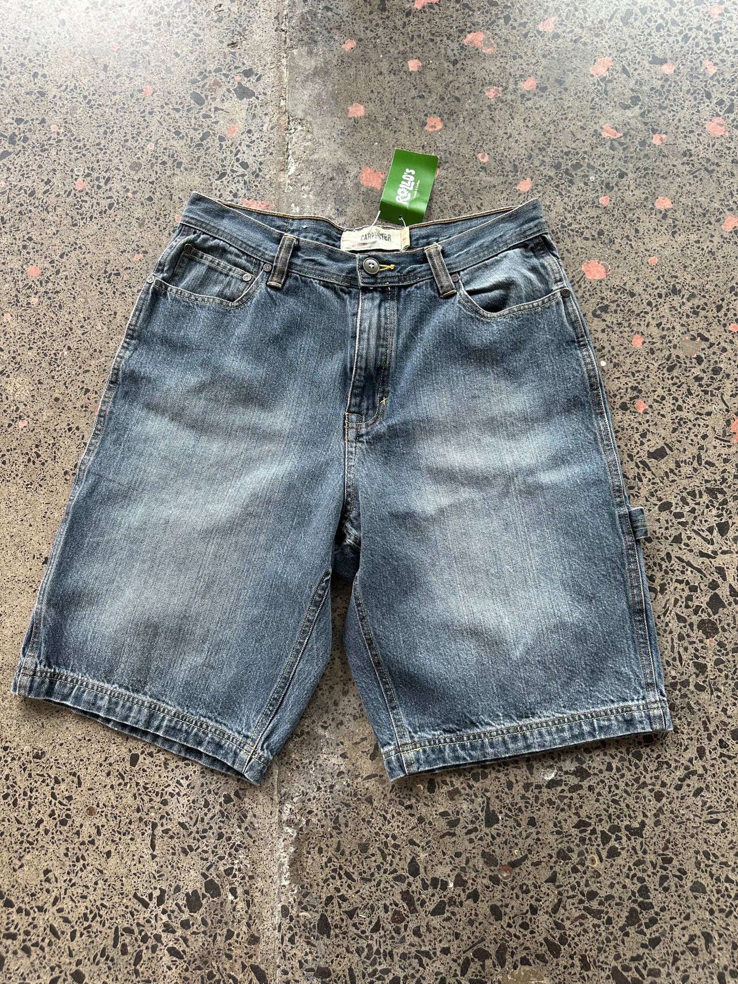 Dark Wash Blue Carpenter Jorts with light Fade - 34W