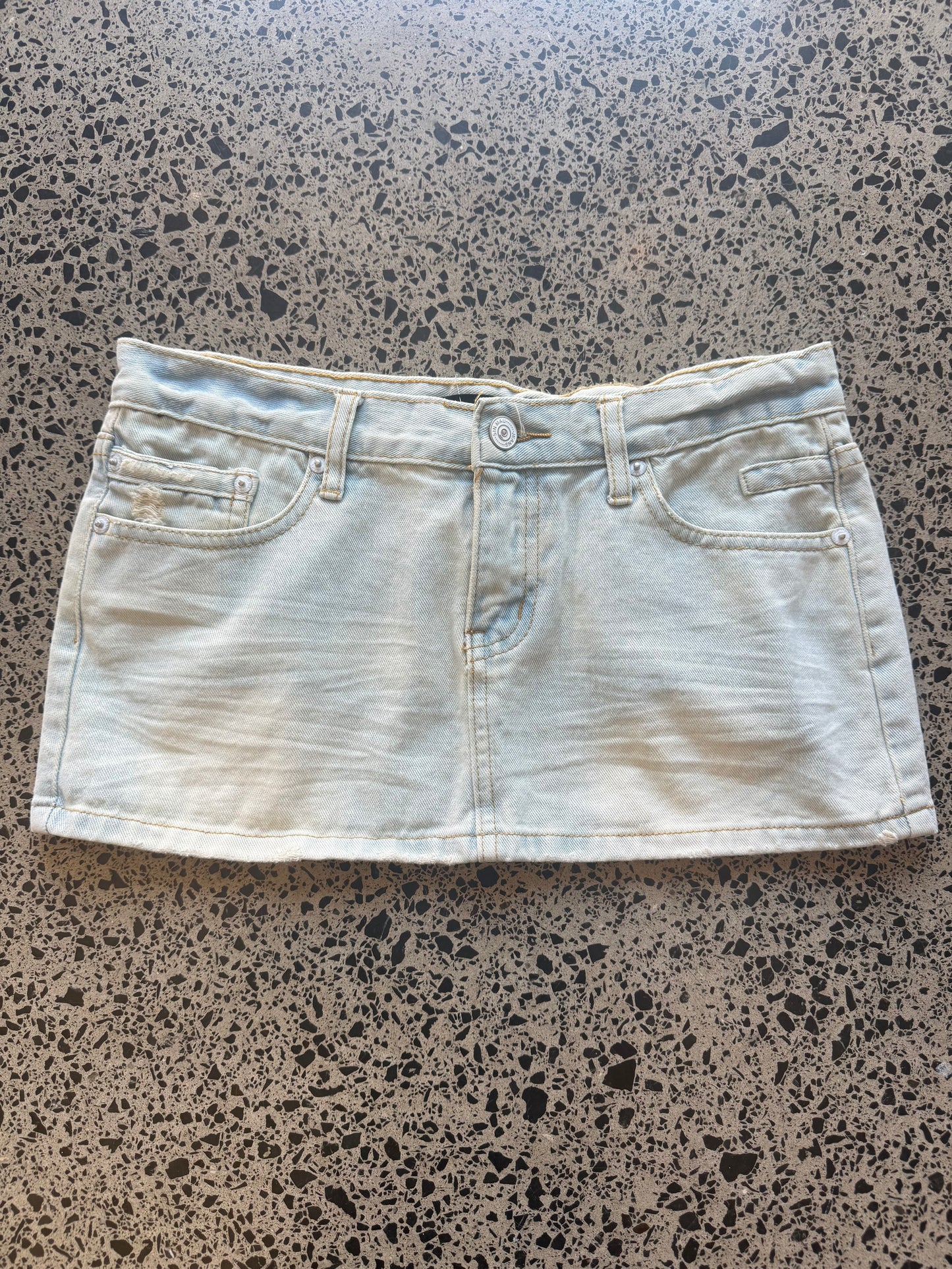 Light Blue Denim Mini Skirt - M