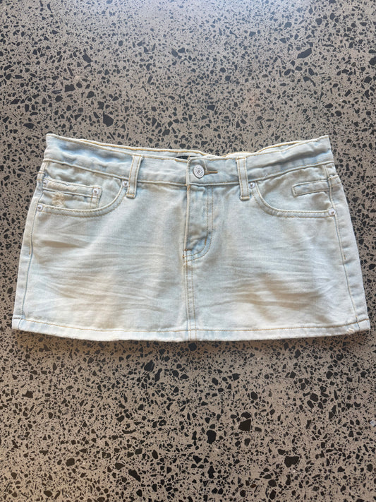 Light Blue Denim Mini Skirt - M