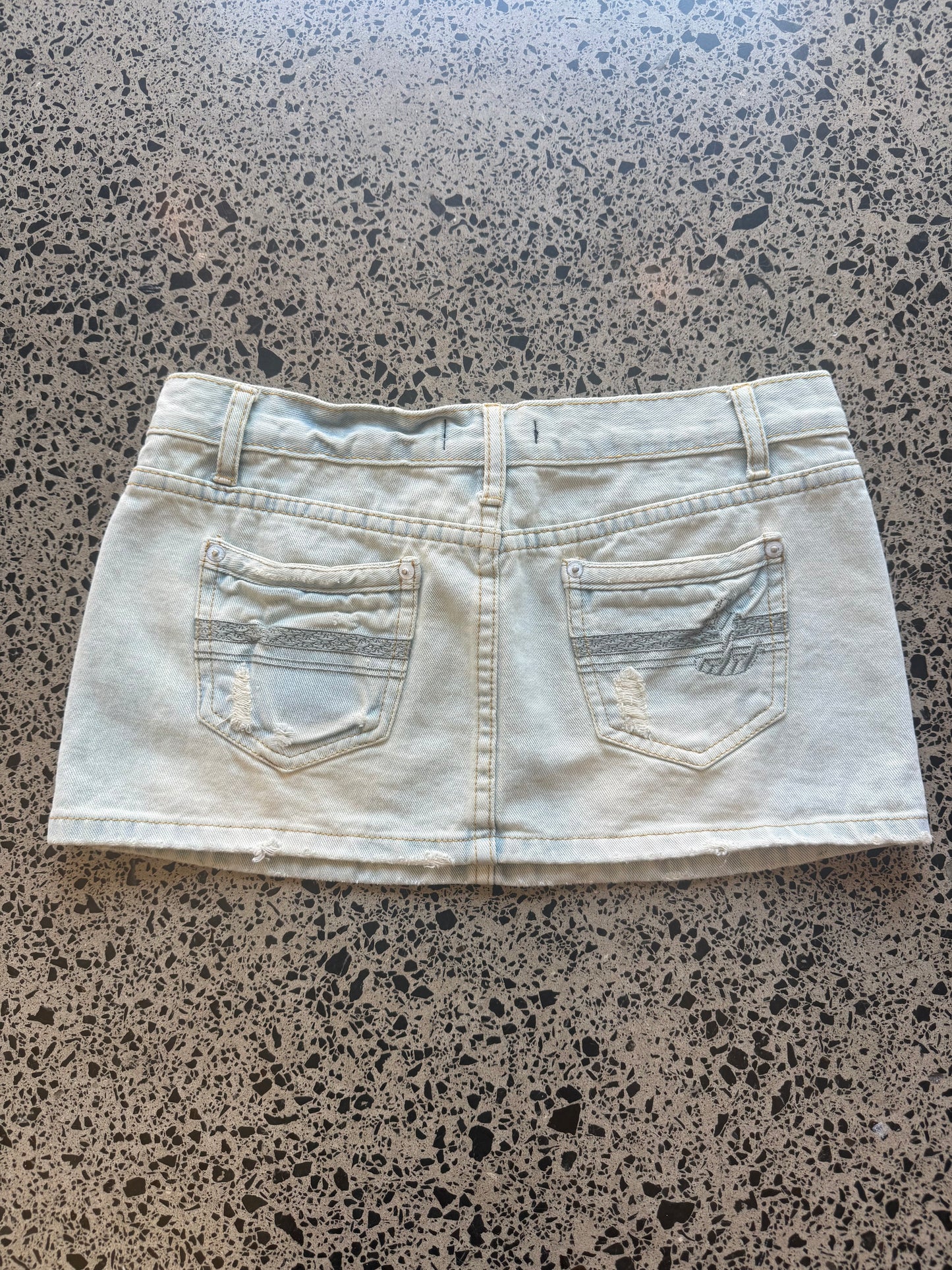 Light Blue Denim Mini Skirt - M