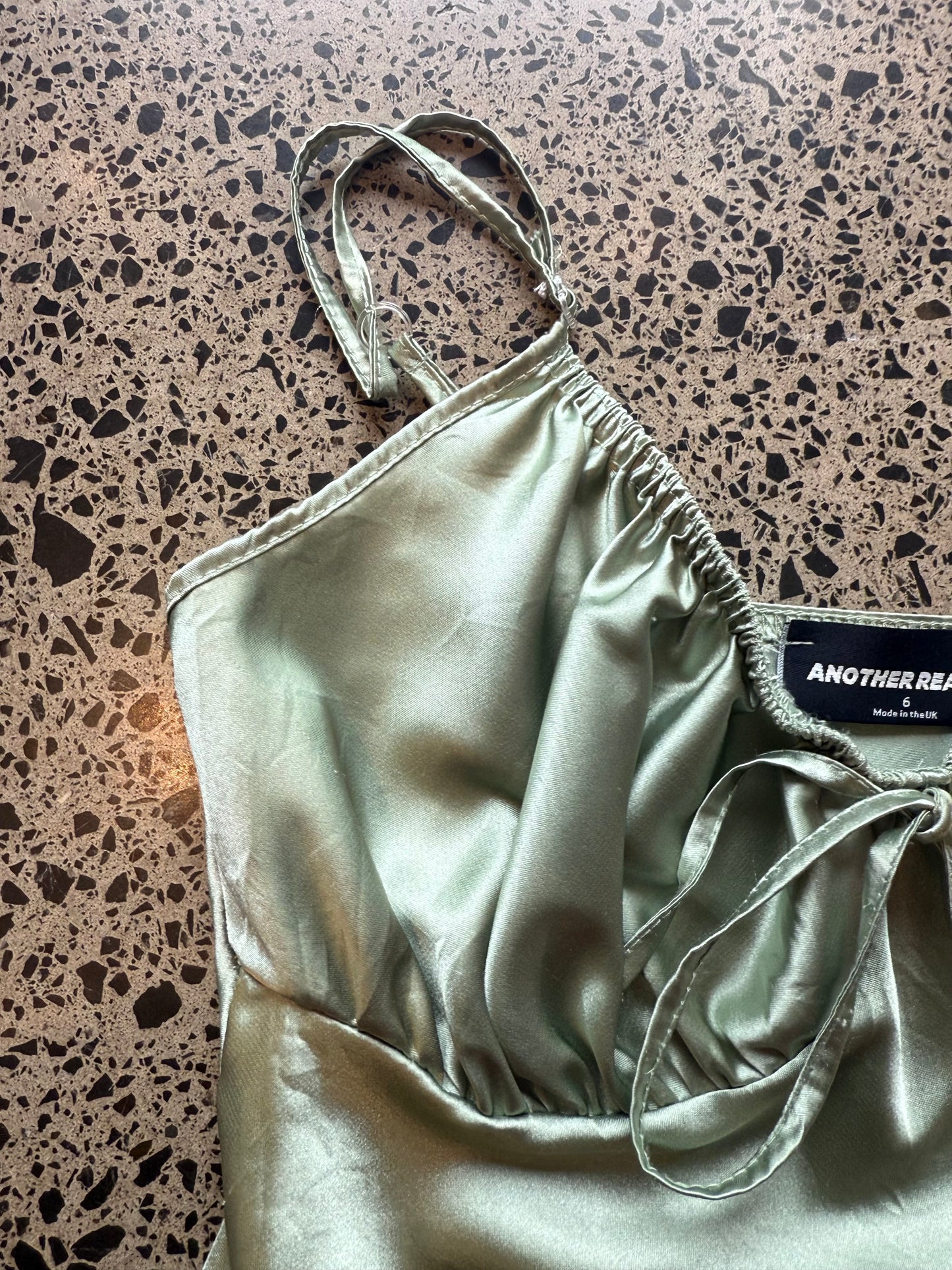 Olive Satin Fairy Top - XS