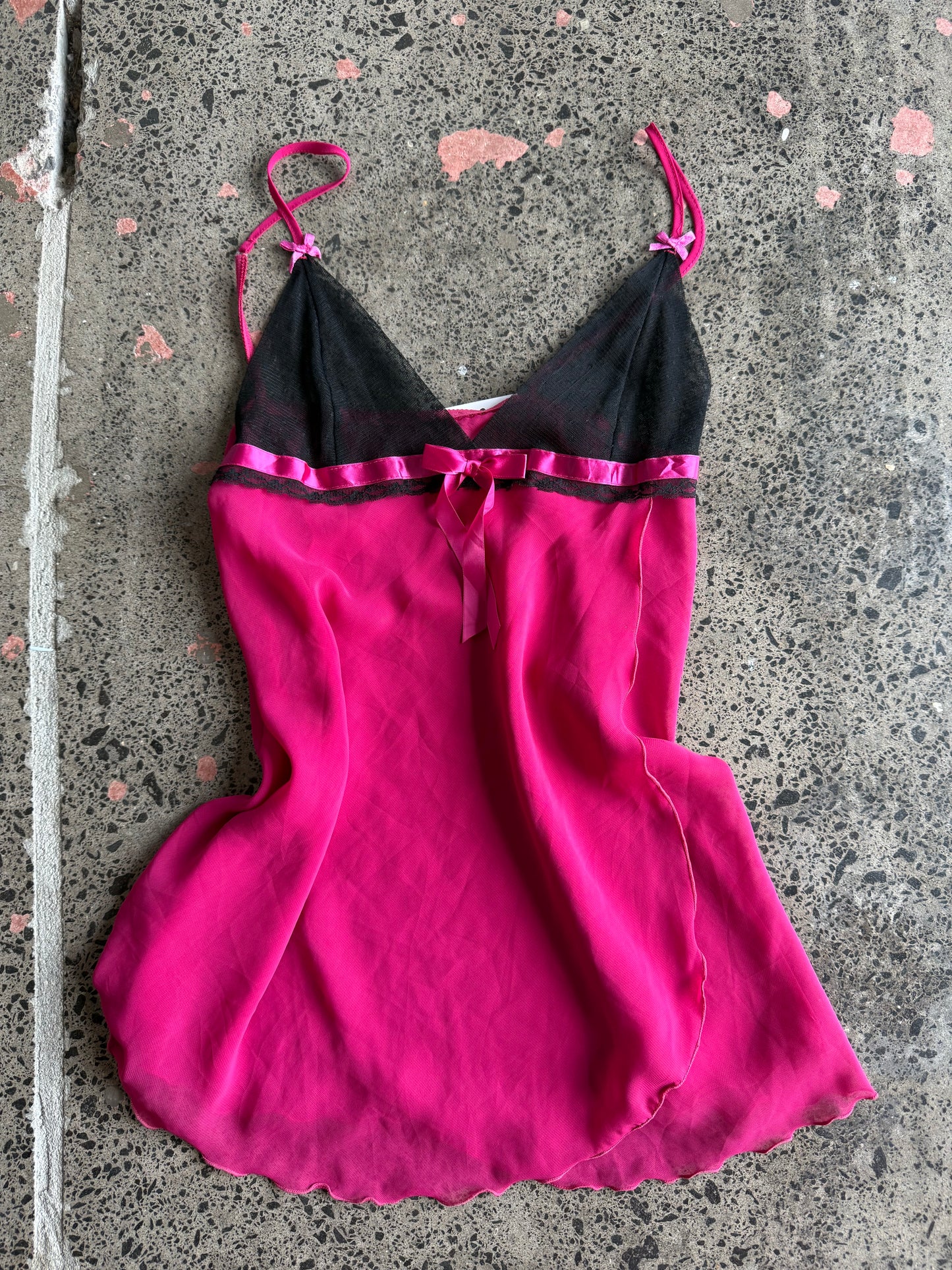 Hot Pink & Black Cami - M