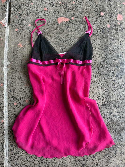 Hot Pink & Black Cami - M