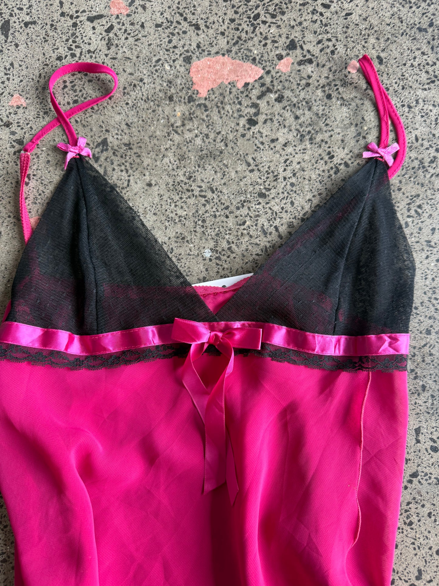 Hot Pink & Black Cami - M