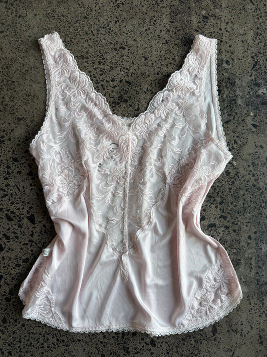 Pink Silky Lace Cami - L