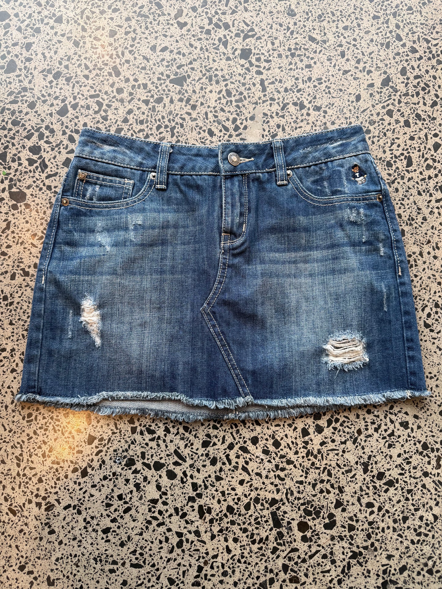 Dark Denim Mini Skirt - S