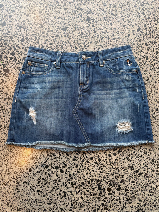 Dark Denim Mini Skirt - S