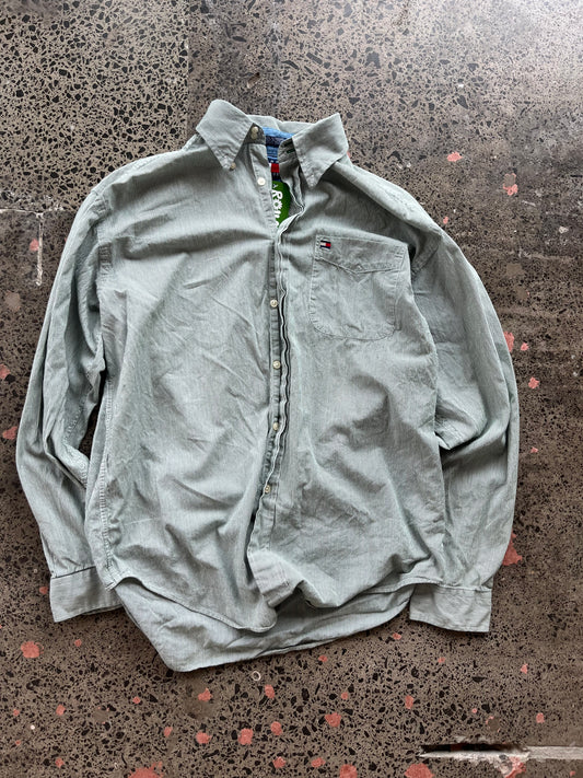 Light Green Tommy Hilfiger Button Up - Medium