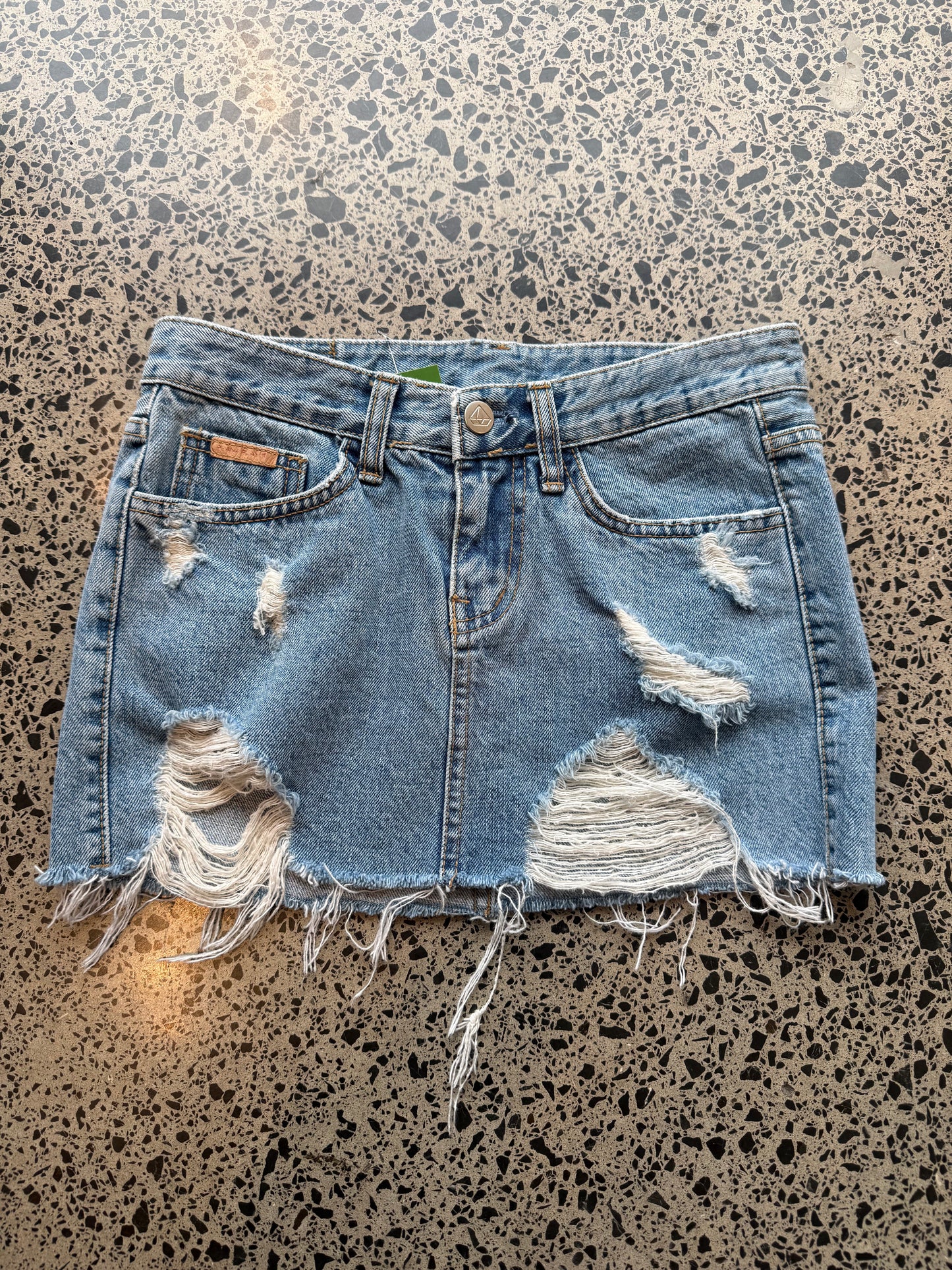Light Blue Denim Mini Skirt - XS