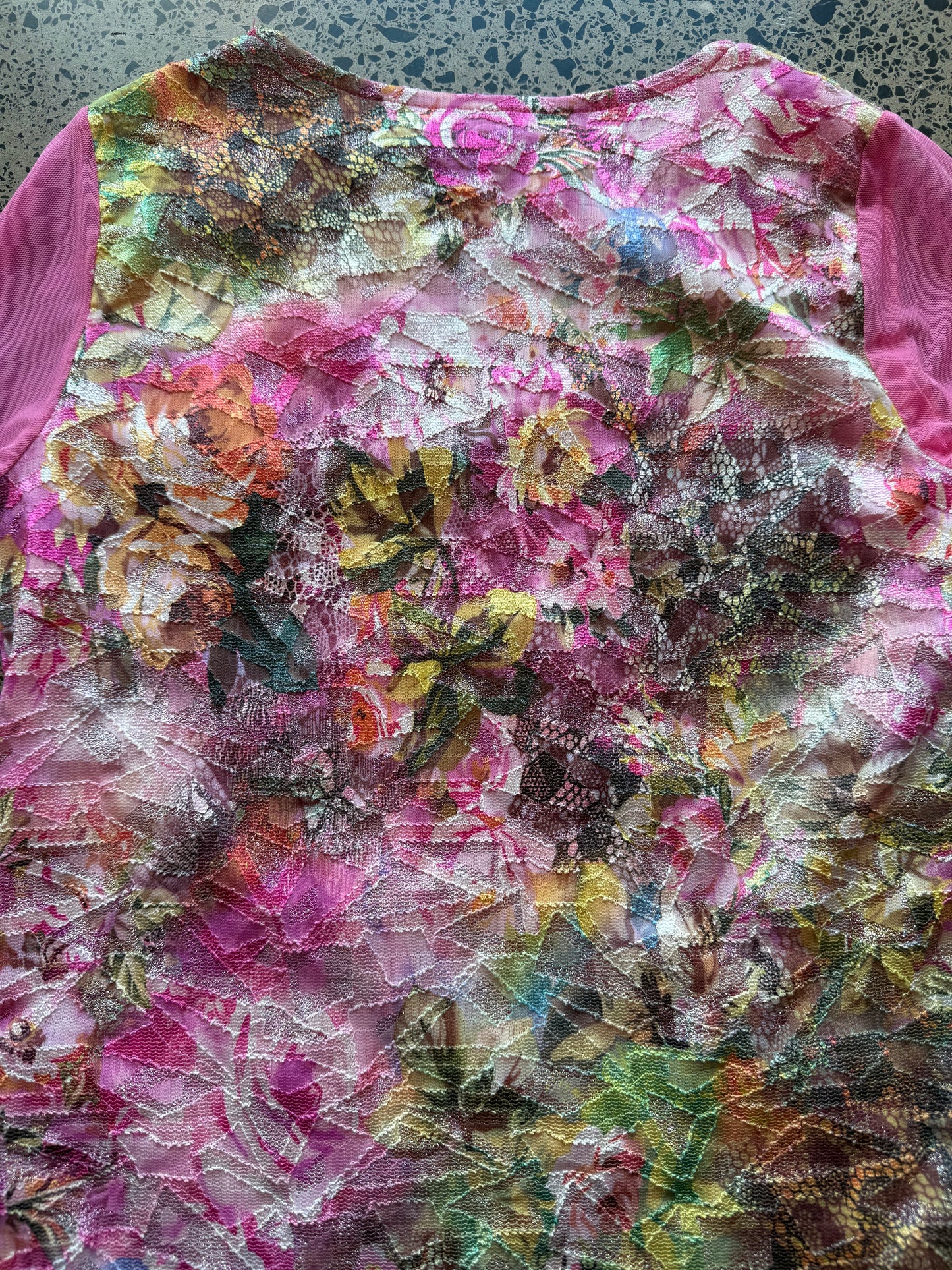 Pink and Floral 3/4 Sleeve Fairy Top - S/M
